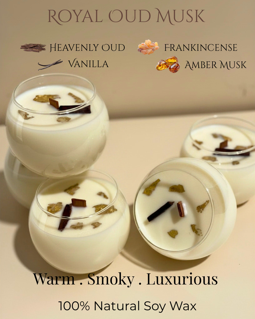 Royal Oud Musk Soy Candle – 360g