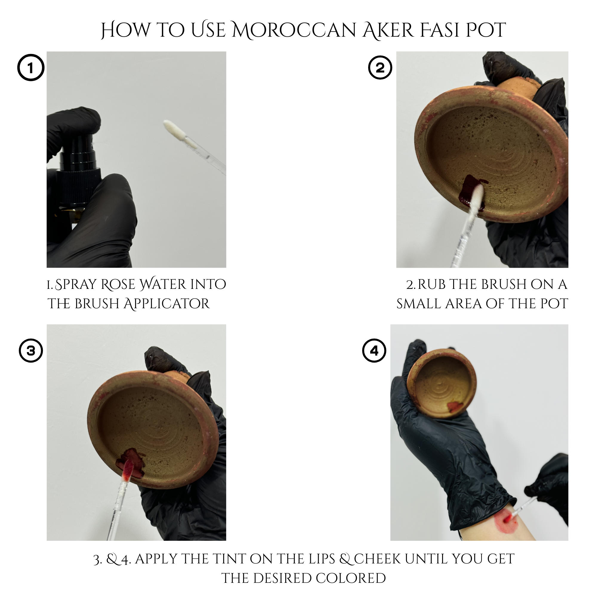 Moroccan Aker Fasi Pot with 20ml Rose Water & 2 applicator